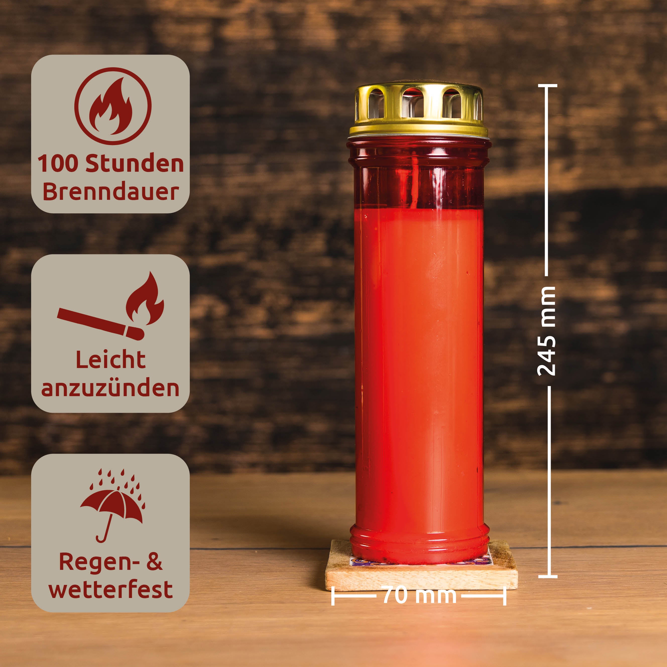 Wochenbrenner rot