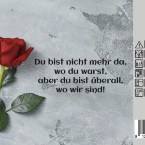 Grabkerze Premium 4 Rose Text – Bild 2