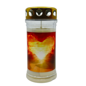 Grabkerze Premium 4 Herz Licht