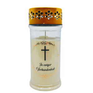 Grabkerze Premium Plus 4 kupfer Kreuz