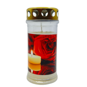 Grabkerze Premium 4 Rose Licht