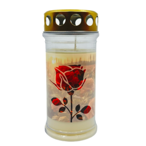Grabkerze Premium 4 Rose matt – Bild 1