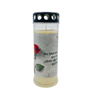 Grabkerze Premium 7 Rose Text